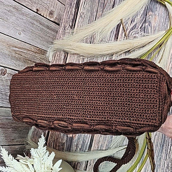 NEW DARK BROWN MACRAME SHOULDER BAG - Picture 6 of 11